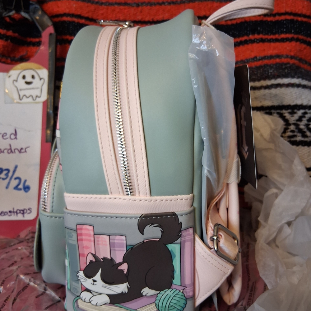 Loungefly Bookish Cat Mini Backpack BAM Exclusive New With Tags - Picture 2 of 6